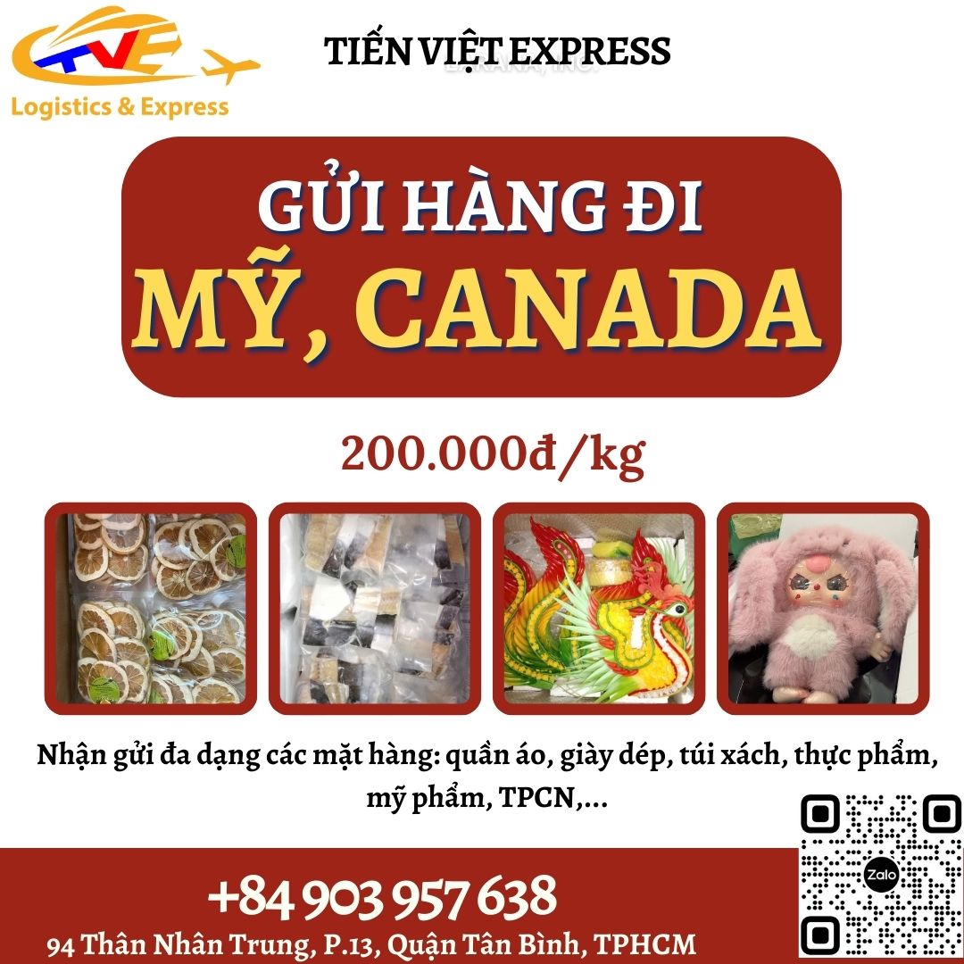 Gửi hàng đi USA, Canada - Tiến Việt Express
